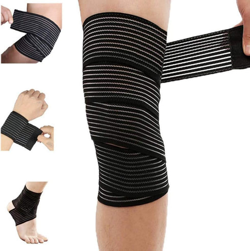 YUIHPA Extra Long Elastic Knee Wrap Compression Bandage Brace Support for Legs, Plantar