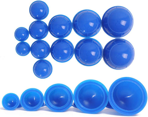 12 Pcs Silicone Massage Cupping Set - Vacuum Cupping Therapy for Pain Relief, Muscle Relaxation, Professional Body