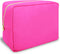Nylon Large Makeup Bag, Preppy Cute Cosmetic Pouch, Waterproof Toiletry Bag Clutch for Women and Girls (Hot Pink)