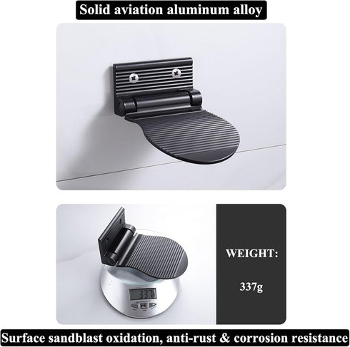 RAIKEDR Shower Foot Rest, Shaving & Washing Foot Rest, Heavy Duty Aluminum Alloy Shaving Shelf Fold-Up for Shaving Legs