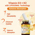 Vitamin D3 + K2 with LIPOSOMAL Technology, 5000iu of Vitamin D3 & 100mcg of Vitamin K2, 90 Softgels