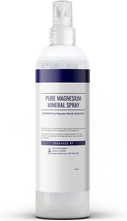 Pure Original Ingredients Magnesium Oil Spray (8 fl oz) Pure & Unscented, Made in USA