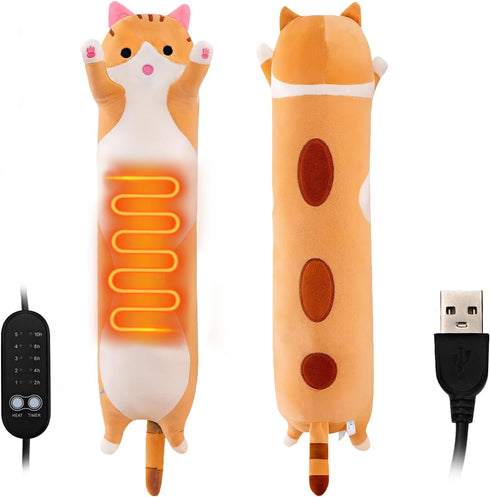 Heating Pad for Menstrual Cramps & Pain Relief: Portable Cute Cat Plush Heat Pad Stuffed Animal USB Powered