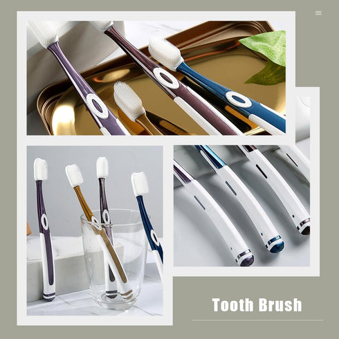 Beaupretty 4PCS Silicone Toothbrush - Manual Toothbrushes, Travel Toothbrush Replacement Heads, Ideal for Sensitive