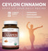USDA Organic Ceylon Cinnamon - 1000mg Cinnamon Quill Powder per Serving, 120 Tablets for Metabolism, Cognitive, Joint