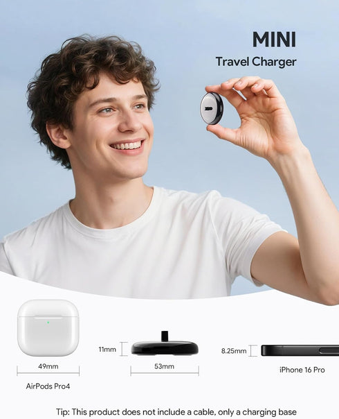 SQERO Mini Travel Charger for Electric Toothbrush Compatible with Philips Sonicare HX Series, Inductive Replacement