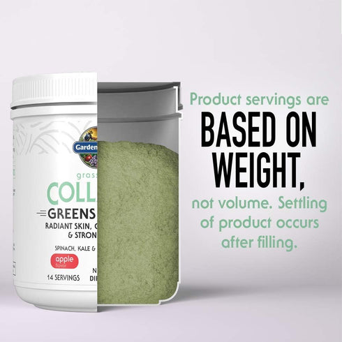 Garden of Life Grass Fed Collagen Greens Beauty Powder, Apple Flavor, 14 Servings for Skin, Hair, Nails, Joints