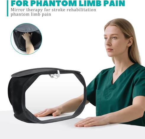 NZELSW Mirror Therapy Box for Hand Stroke and Hand Rehabilitation, Hand Rehabilitation Equipment, Lightweight Foldable