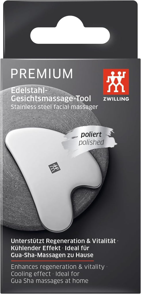 ZWILLING Facial Massager (Gua Sha, Facial Treatment for Regeneration and Vitality, Detox Effect, Cooling), Stainless