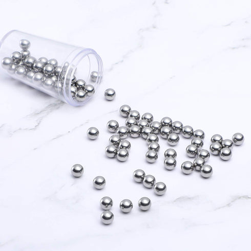 Hotop Nail Polish Mixing Agitator Balls, 100 Pieces Stainless Steel Rustproof Paint Mixing Balls, 6.35 mm