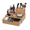 MobileVision Bamboo Makeup Drawer Organizer with 5-Compartment Brush Holder Stand