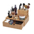 MobileVision Bamboo Makeup Drawer Organizer with 5-Compartment Brush Holder Stand