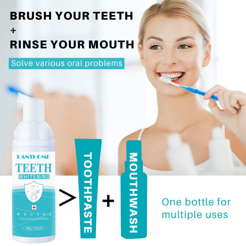 LANTHOME White Foam Teeth Whitening Products, 3PCS Easy to Use Teeth Whitener Foam for White Teeth