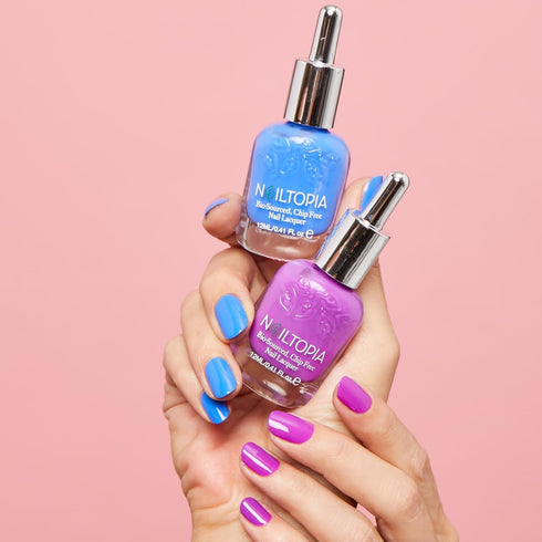 Nailtopia - Plant-Based Chip Free Nail Lacquer - Non Toxic, Long-Lasting Polish - Indigo To Ibiza (Ocean Blue)