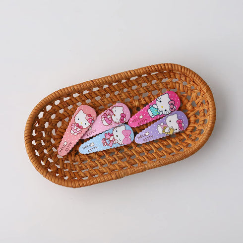 Hello Cat Hair Clips for Girls, Cute Barrettes, Metal Snap Hair Clips Accessories, 5 Pieces Gift
