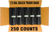 250 Count 13 Gallon Black Tall Kitchen Trash Bags, Multi-purpose Bin Liners for Bathroom, Office, Recycling