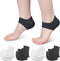 Silicone Heel Protectors for Cracked Heels, Heel Spurs, Plantar Fasciitis - Gel Heel Pads, 4 Pairs, Unisex, Black and