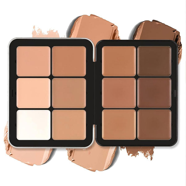 Professional Color Correcting Concealer Cream, 12 Color Foundation Palette, Long-Wearing Makeup for Under Eye Dark