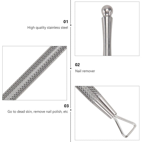 LALAFINA 8 Pcs Stainless Steel Cuticle Remover Tools, Triangular Cuticle Peller, Nail Art Scraper