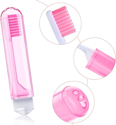Patelai 8 Pieces Travel Toothbrush Set - Soft Bristle Mini Foldable Tooth Brush with Case for Camping (Bright Color)