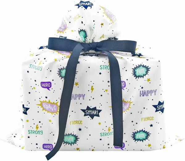VZWraps You're Awesome Reusable Fabric Gift Bag for Birthday, Graduation, Father's Day (Medium 17 x 18 Inches)