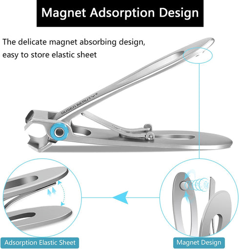Nail Clippers for Thick Nails, Extra Wide Jaw Opening Stainless Steel Finger & Toe Nail Clipper Set (3 Pcs)