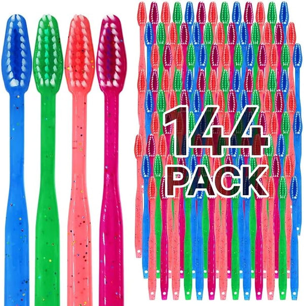 144 Pack Kids Disposable Toothbrushes with Paste - Bubblegum Flavor Pre-Pasted, Individually Wrapped for School