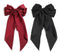 SUSULU Women's Satin Silk Bow Hair Accessories, Metal Clips with Long Tail Ribbon Hairpins (2pcs, Burgundy Black)