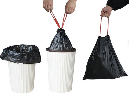 3 Gallon Black Drawstring Trash Bags, 220 Counts by Teyyvn