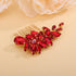 Red Crystal Rhinestone Wedding Hair Comb, Sparkly Bridal Hair Piece for Women and Girls
