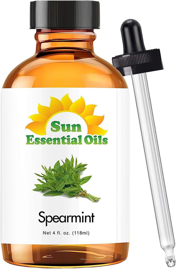 Sun Essential Oils - 4 Fluid Ounces Spearmint Essential Oil for Diffuser, Candles, Aromatherapy