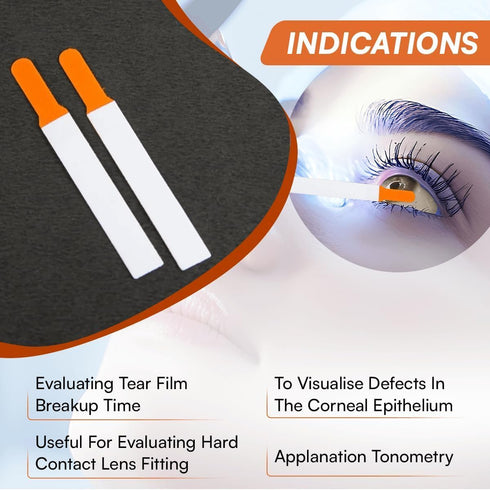 KASHSURG Pack 300 Diagnostic Ophthalmic Fluoro Touch Strips of Strips
