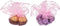 100Pcs 9.8 Inch Pink Round Organza Bags Drawstring, Sheer Jewelry Candy Pouch for Baby Shower Wedding Party Favors