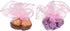 100Pcs 9.8 Inch Pink Round Organza Bags Drawstring, Sheer Jewelry Candy Pouch for Baby Shower Wedding Party Favors