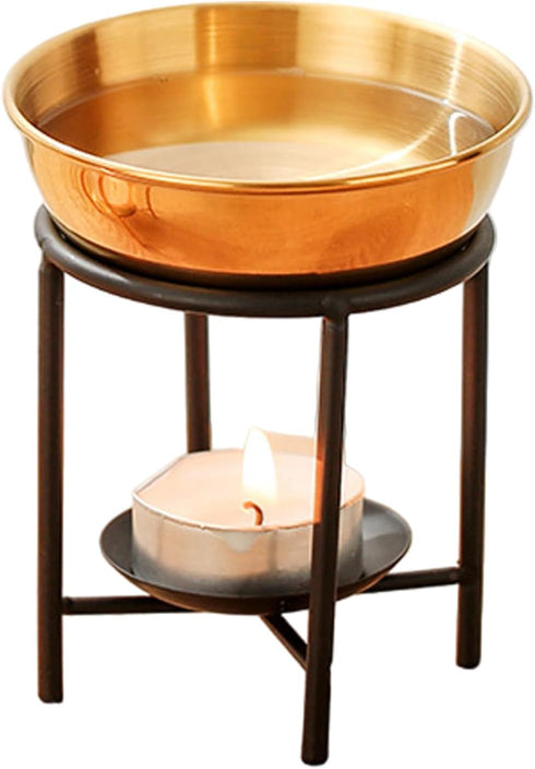 Qsvbeeqj Essential Oil Diffuser Oil Burning Stand with Stainless Steel Bowl Oil Diffuser for Long Fragranced in Any