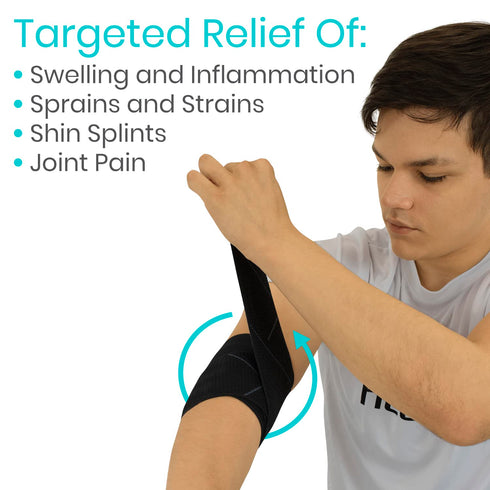 Vive Elastic Knee Wrap, Compression Bandage for Pain Relief in Ankle, Foot, Calf & Wrist