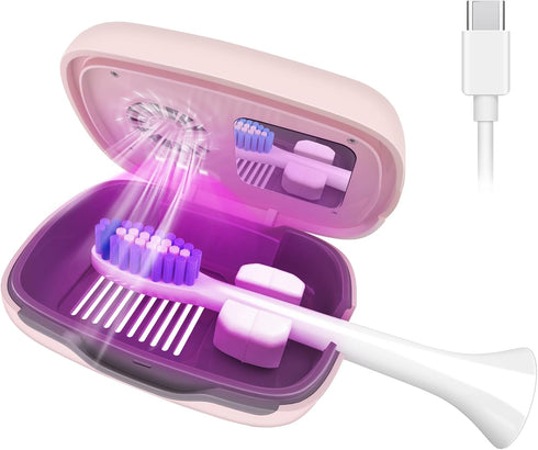 UV Toothbrush Covers Case and Holder - Rechargeable Portable Toothbrush Cleaner Case with Light