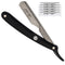 Parker PTB Professional Straight Razor with Replaceable Blades + 5 Parker Platinum Half Blades, All-Stainless-Steel