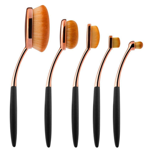 Yoseng Oval Foundation Brush, 5 Pcs Toothbrush Makeup Brushes for Fast Flawless Application