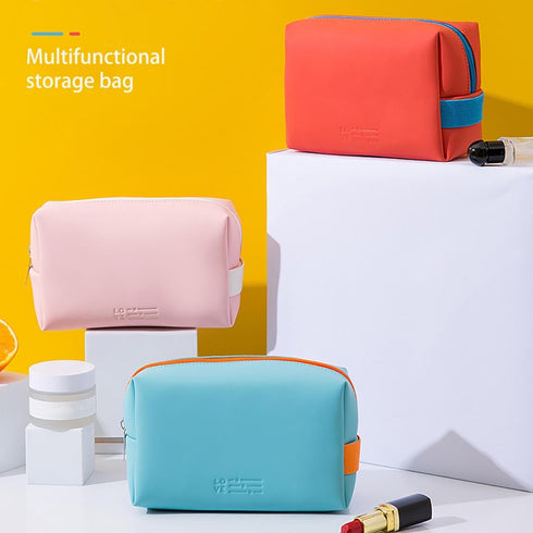 Makeup Bag Pouch, Travel Cosmetic Bag Organizer for Toiletries, Cute Makeup Brushes Storage Case for Women (D)