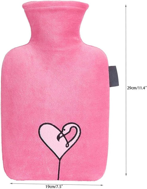SKUZA 1.5 Hot Water Bottle,Small Hot Water Bottle Liter Hot Water Bag with Fleece Cover Hand Warmer Great Gift