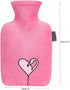SKUZA 1.5 Hot Water Bottle,Small Hot Water Bottle Liter Hot Water Bag with Fleece Cover Hand Warmer Great Gift