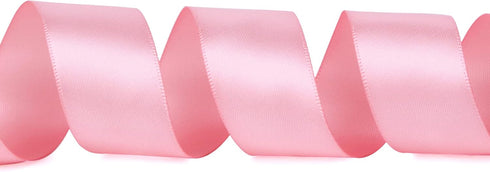 Ribbli Double Faced Pink Satin Ribbon, 1” x Continuous 25 Yards for Bows, Gift Wrapping, Baby Shower