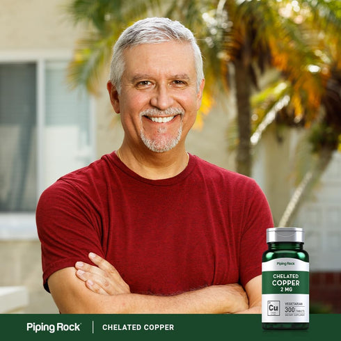 Chelated Copper 2 mg | 300 Tablets | Vegetarian, Non-GMO, Gluten Free Supplement by Piping Rock