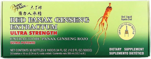 Prince Of Peace Red Panax Ginseng Extractum Ultra Strength | 2 Pack | Brain Boosting Supplement, 20 Bottles