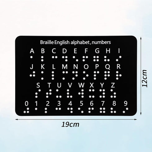 Penitue 19x12cm/7.5x5in Braille Alphabet Board with Raised Dots, Braille Alphabet and Number Board Learning Letter