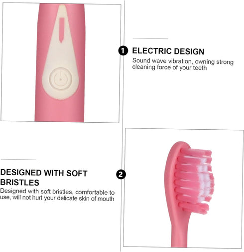 HAKIDZEL Portable Sonic Electric Toothbrush for Adults Pink High-Frequency Vibration Ergonomic Handle Lightweight