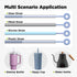 VOGOGE 2 6mm&9mm, Pcs Silicone Straw Cleaner Brush, Extra Long Cleaning Brushes for Straws, Blue