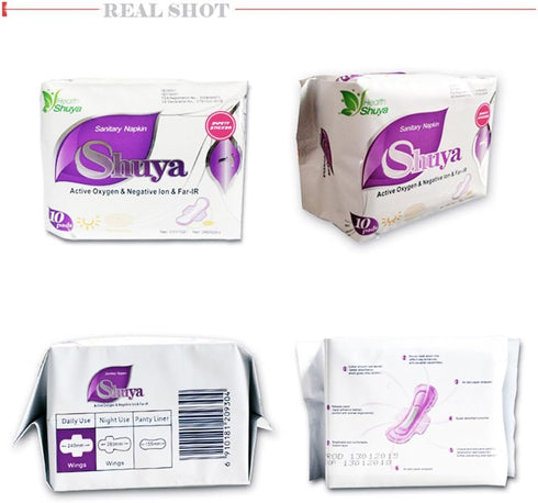 SHUYA 245mm,Scented 40Count (Pack 4) Ultral Thin Feminine Care Pads for Women Regular Length with Wings, Patented