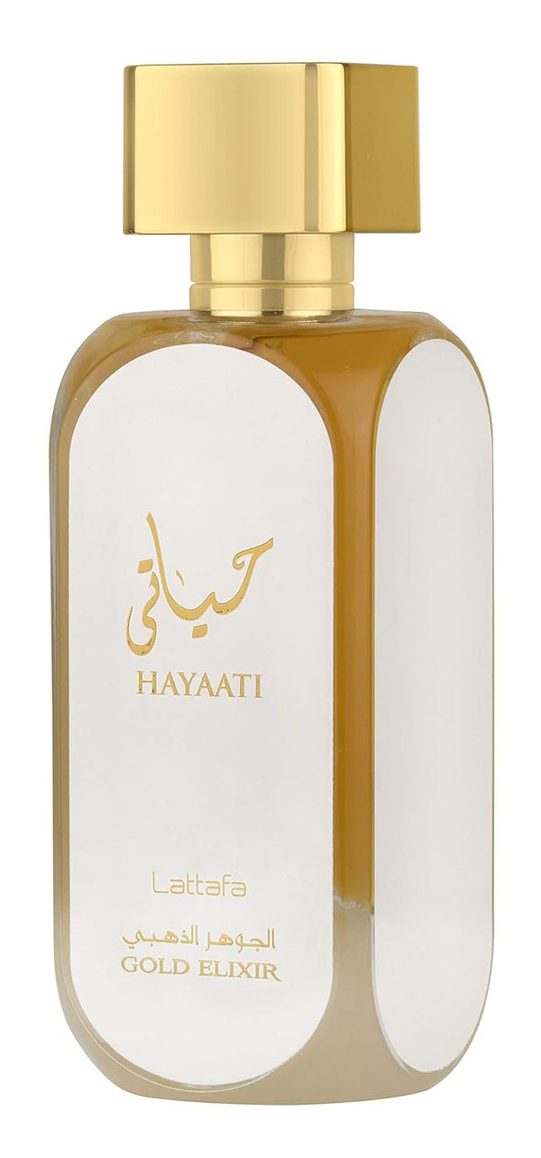 Lattafa Hayaati Gold Elixir Eau De Parfum Spray for Unisex, 3.4 Ounce